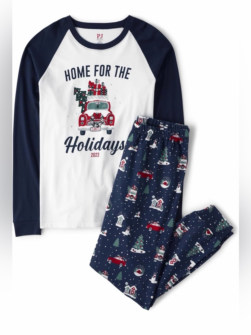 PJ Salvage Navy & White 'Home for the Holidays' Holiday Pajama Set